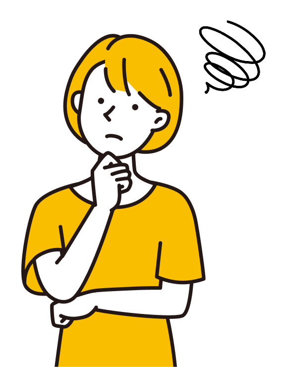 女性が悩んでいるイラスト